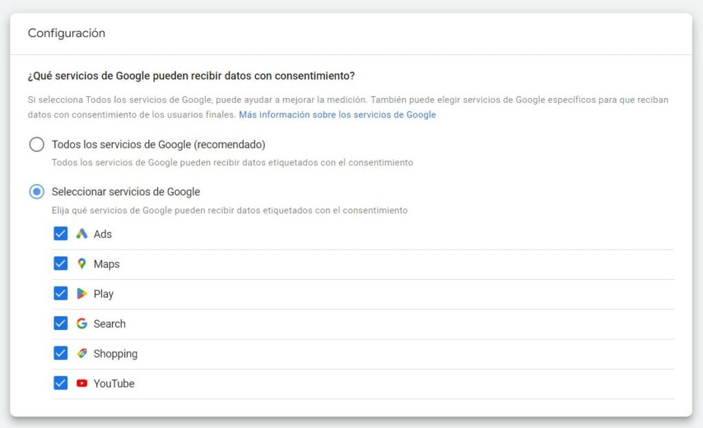 servicios google consent mode v2